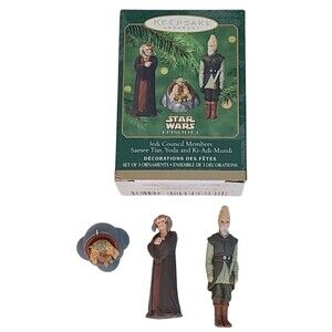VTG Hallmark 2000 Star Wars Episode 1 Jedi Council 3 Figure Set Ornament Movie
